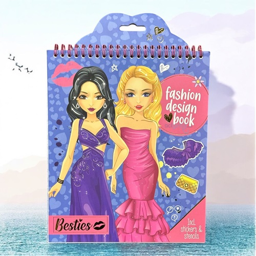 Fashion Design Coloring And Sticker Book With Stencils