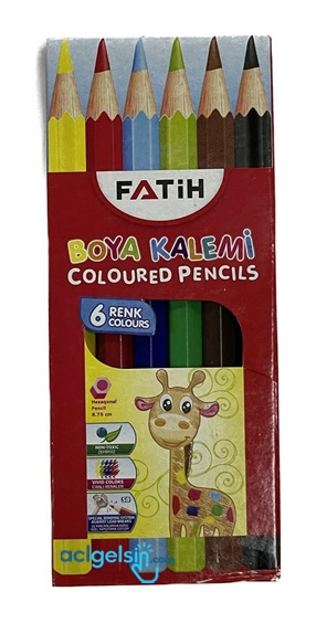 Fatih 6 Renk Kuru Boya Kalemi Kısa Boy