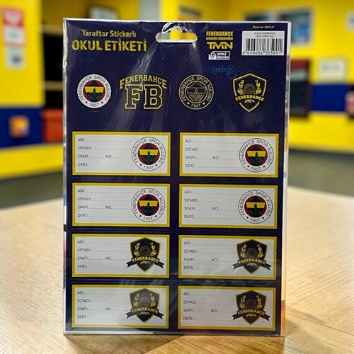 Fenerbahçe Okul Etiketi Stickerli 3 Yaprak