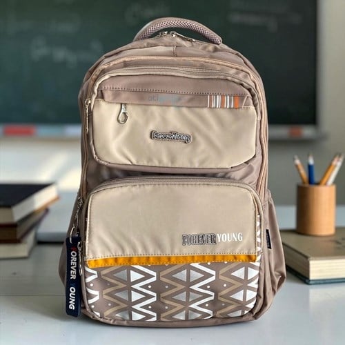 Forever Young Saten Kumaş Yüksek Kaliteli Sırt Çantası Kahverengi Fy2208
