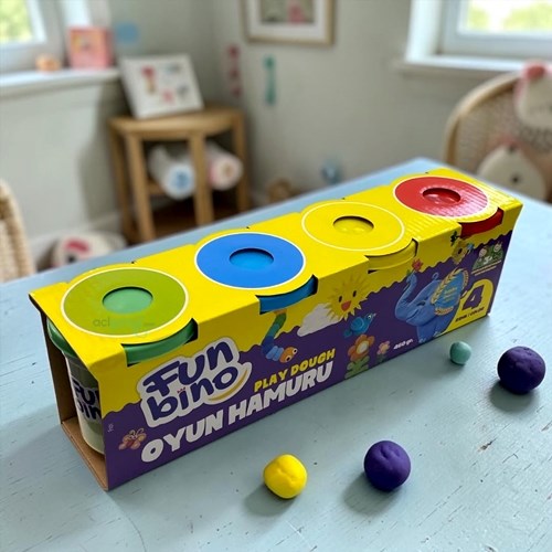 Funbino 4 Renk Oyun Hamuru 460 Gr F101