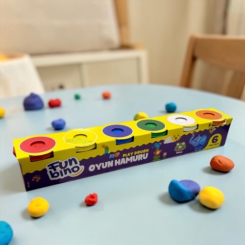 Funbino 6 Renk Oyun Hamuru 600 Gr F120