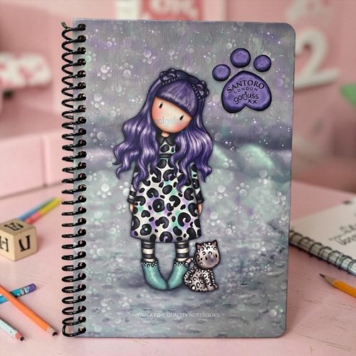Gıpta Gorjuss Spiralli Sert Kapak Defter 17x27 80 Yp Çizgili
