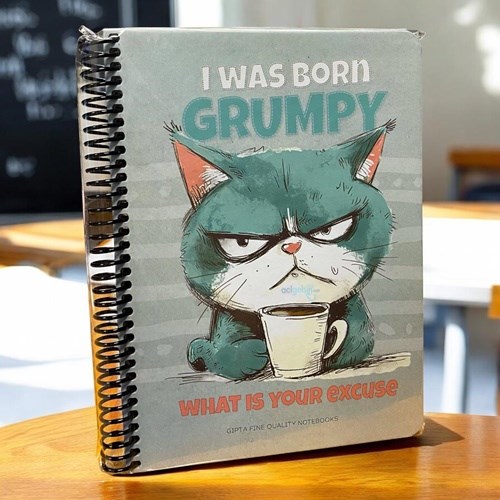 Gıpta Grumpy Notes Spiralli Sert Kapak Defter A5 100 Çizgili