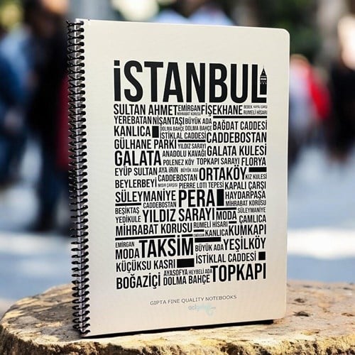 Gıpta İstanbul Spiralli Karton Kapak Defter A4 80 Çizgili