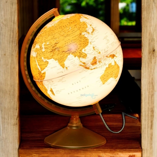 Gürbüz 26cm Işıklı Globe Orange Küre