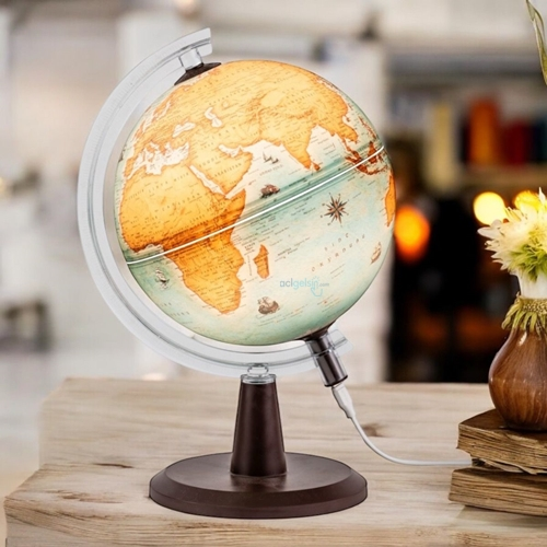 Gürbüz 30cm Işıklı Mk Antik Küre Usb Girişli