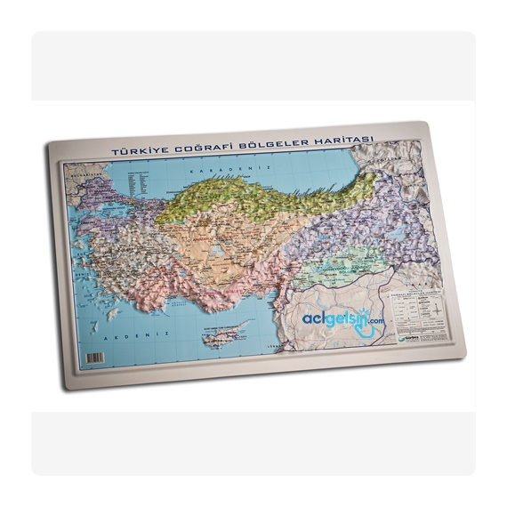 Gürbüz Kabartma 35x50 Türkiye Bölgeler Haritası