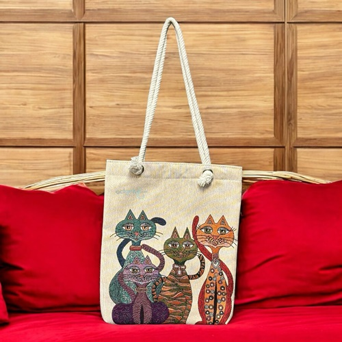 Haydibag Dokuma Heybe Çantası Kediler