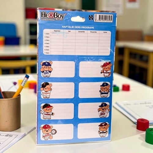 Herboy Okul Etiketi Haftalık Ders Programı 3 Yaprak Hrb-3636