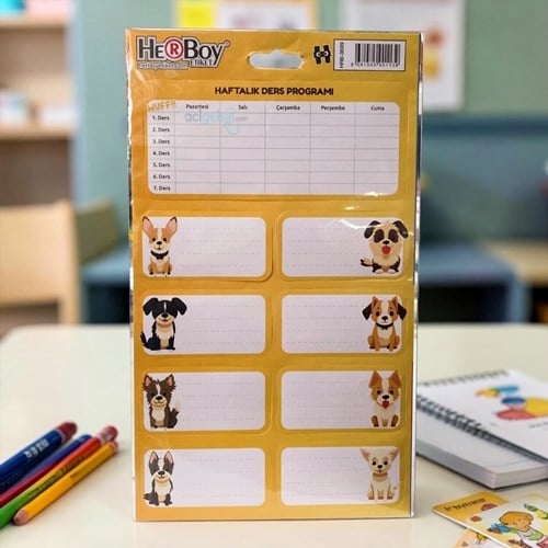 Herboy Okul Etiketi Haftalık Ders Programı 3 Yaprak Hrb-3599