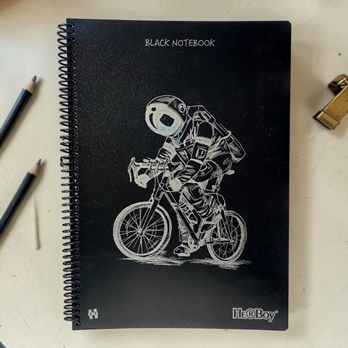 Herboy Sipiralli Pp Kapak A4 Siyah Defter 50 Sayfa