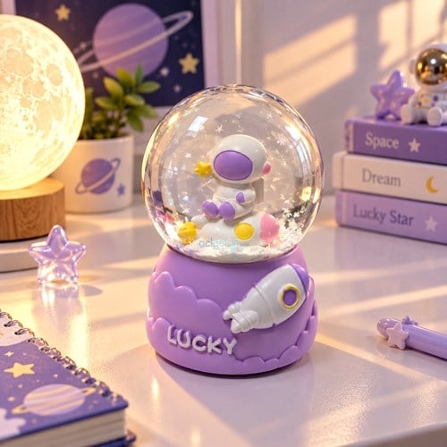 Kar Küresi Astronot Lucky Mini Işıklı