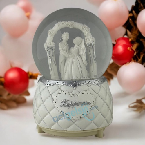 Kar Küresi Happiness 100 Mm Püskürtmeli , Işıklı , Müzikli