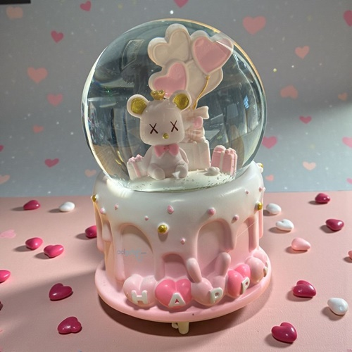 Kar Küresi Happy 100 Mm Püskürtmeli Işıklı Müzikli