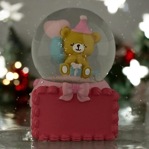 Kar Küresi Happy Bear 60 Mm Işıklı