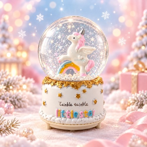 Kar Küresi Little Stol Unicorn 80 Mm Işıklı
