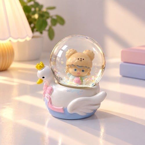 Kar Küresi Mini Işıklı Sevimli Kuğu