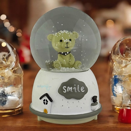 Kar Küresi Smile 80 Mm Işıklı Müzikli