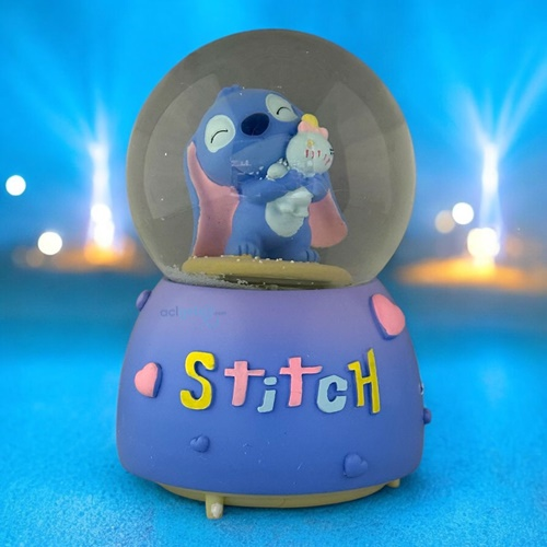 Kar Küresi Stitch 100 Mm Püskürtmeli Işıklı Müzikli