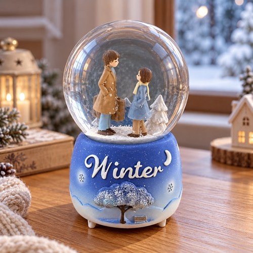 Kar Küresi Winter 100 Mm Püskürtmeli ,ışıklı , Müzikli