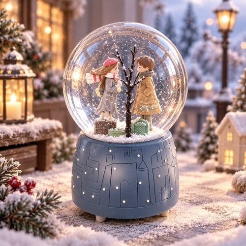 Kar Küresi Winter's Tale 100'mm Püskürtmeli,ışıklı, Müzikli