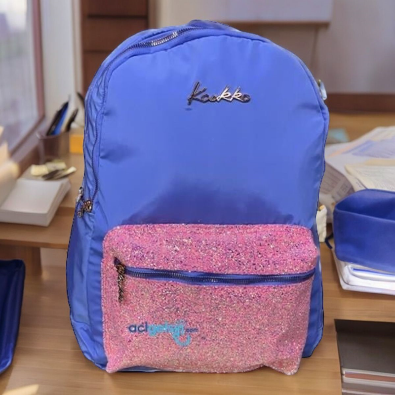 Kaukko Bright Sırt Çantası Taşlı - Floral Mavi K1521