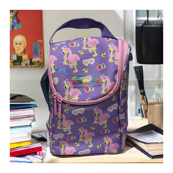 Kaukko Sparkle Plump Beslenme Çantası (aynalı - Taş Flamingo)