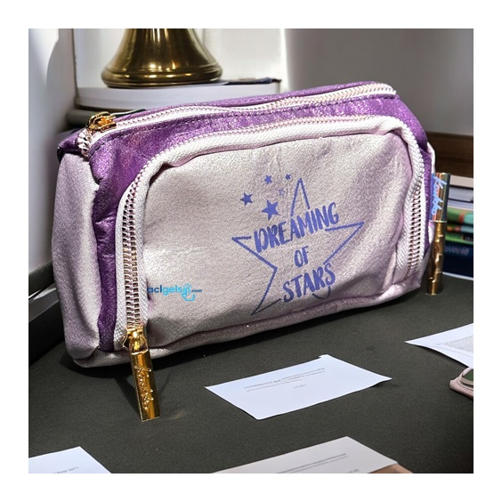 Kaukko Sparkle Plump Kalem Çantası (mor)
