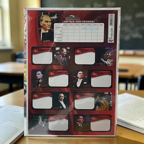 Keskin Atatürk Ders Programılı Okul Etiketi 3 Yaprak