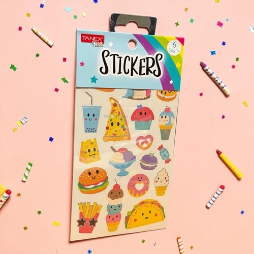 Kids Happy 3d Stickers Afilli Yemekler Serisi Etiket 25465