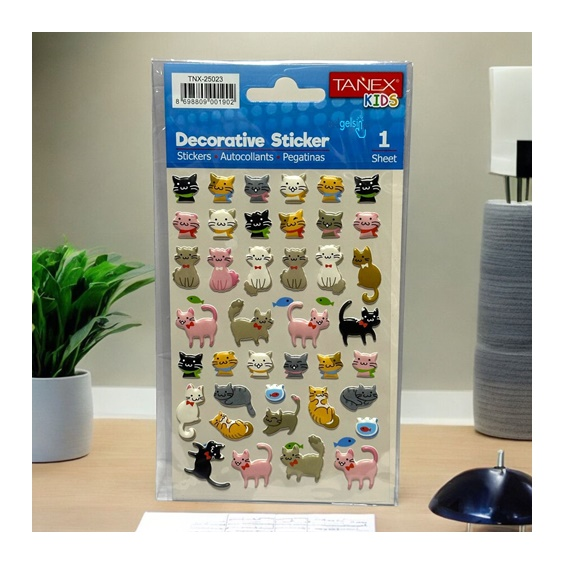 Kids Happy 3d Stickers Cats Serisi Etiket 25023