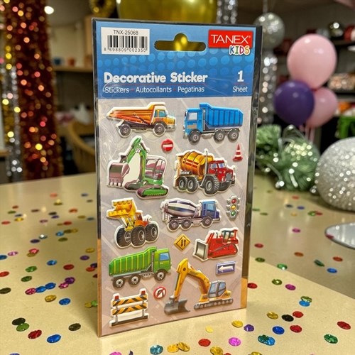 Kids Happy 3d Stickers İnşaat Makinaları Serisi Etiket 25068