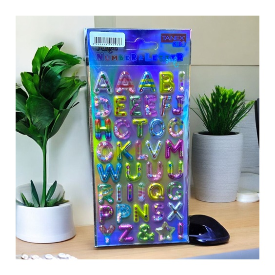 Kids Happy 3d Stickers Kabartma Harf Serisi Etiket