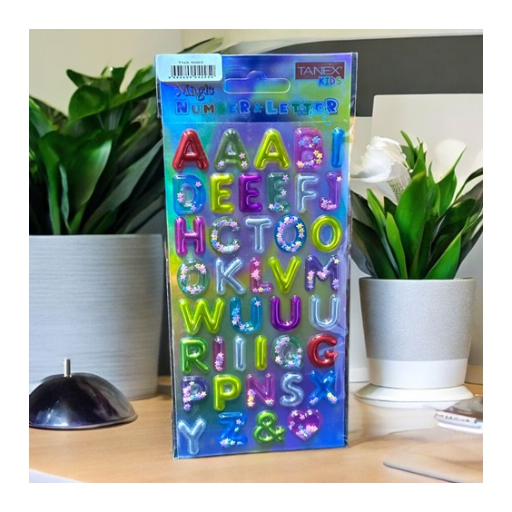 Kids Happy 3d Stickers Kabartma Harf Serisi Etiket