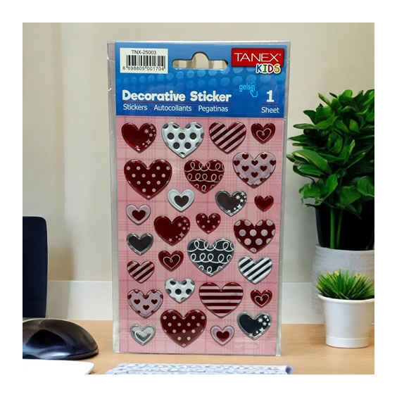 Kids Happy 3d Stickers Kalp Serisi Etiket 25003