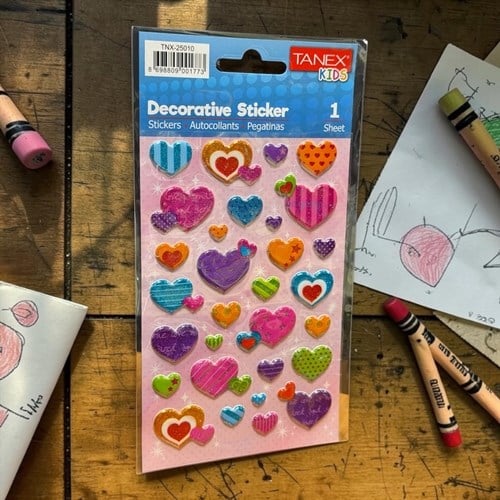 Kids Happy 3d Stickers Kalp Serisi Etiket 25010