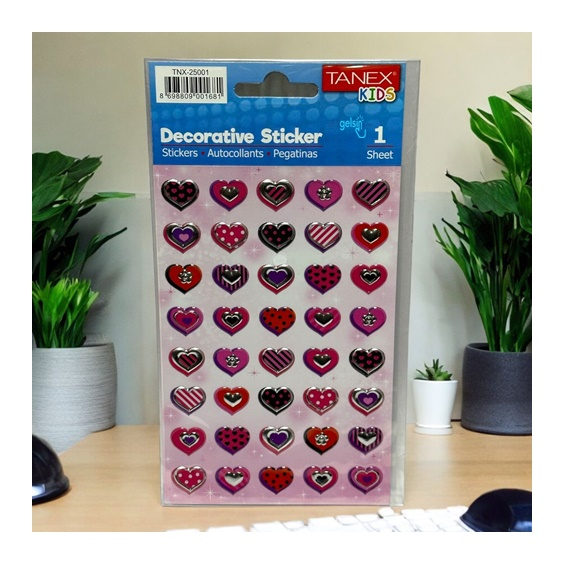 Kids Happy 3d Stickers Kalp Serisi Etiket 25001