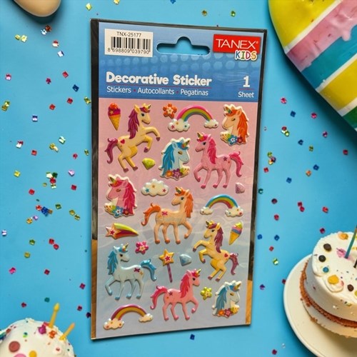 Kids Happy 3d Stickers Unicorn Serisi Etiket 25177