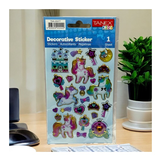 Kids Happy 3d Stickers Unicorn Serisi Etiket 25077