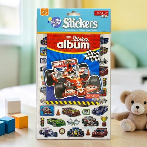 Kids Happy 3d Stickers Yarış Arabası Albüm Serisi 25456
