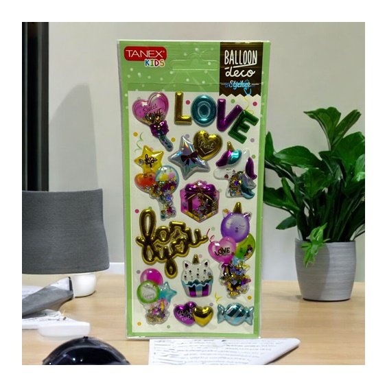 Kids Happy Stickers Kabartma Balon Serisi 26004