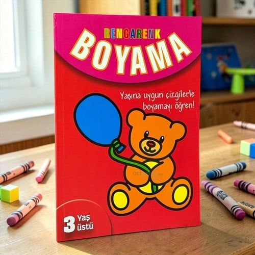 Kırmızı Kitap Rengarenk Boyama 3 Yaş +