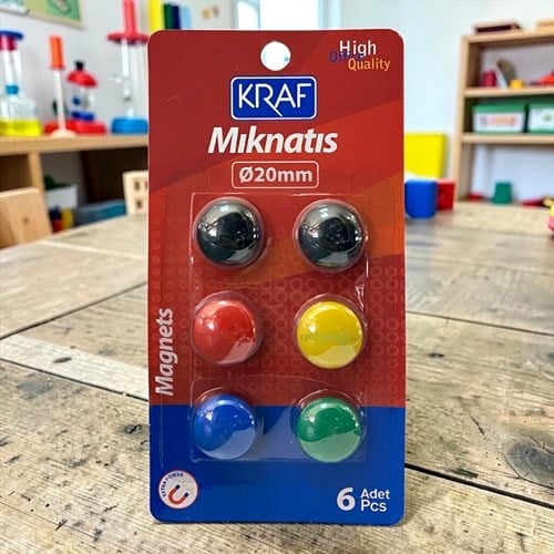 Kraft Renkli Mıknatıs 6lı Bilisterli