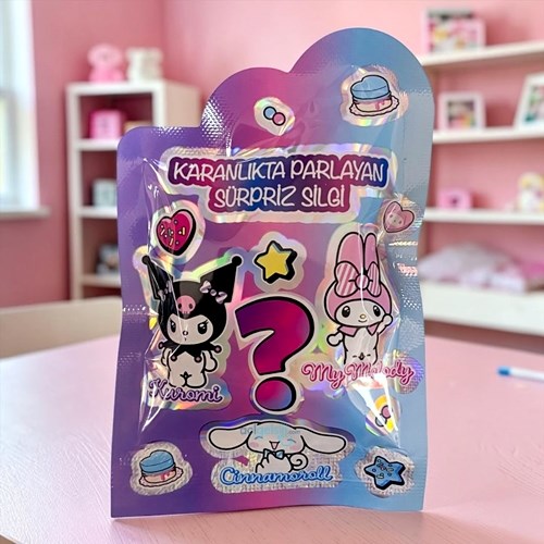 Kuromi & Mymelody & Cınn Amoral Silgi Karanlıkta Parlayan Sürpriz Paket