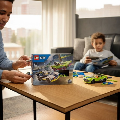 Lego City Polis Arabası Ve Spor Araba Takibi