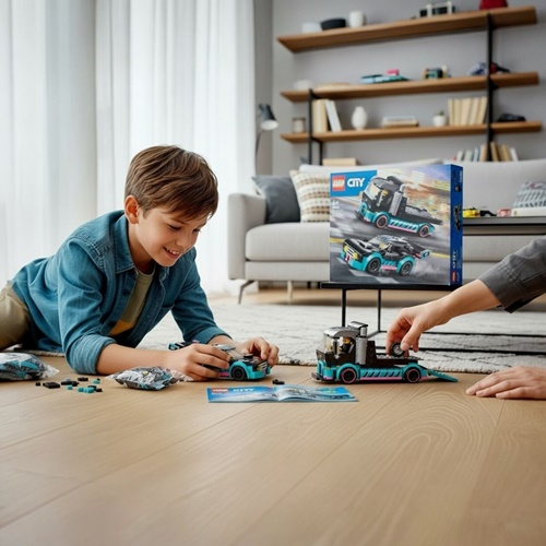 Lego City Yarış Arabası Ve Araba Taşıyıcı Kamyon