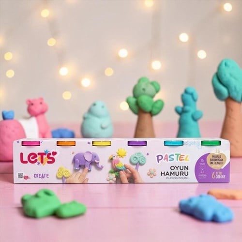 Lets 6 Renk Pastel Renk Oyun Hamuru 660 Gr