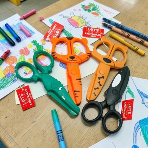 Lets Neşeli Hayvanlar Cute Mo Komple Plastik Kağıt Makası Tekli