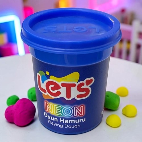 Lets Tek Renk Oyun Hamuru Neon Mavi 110 Gr
